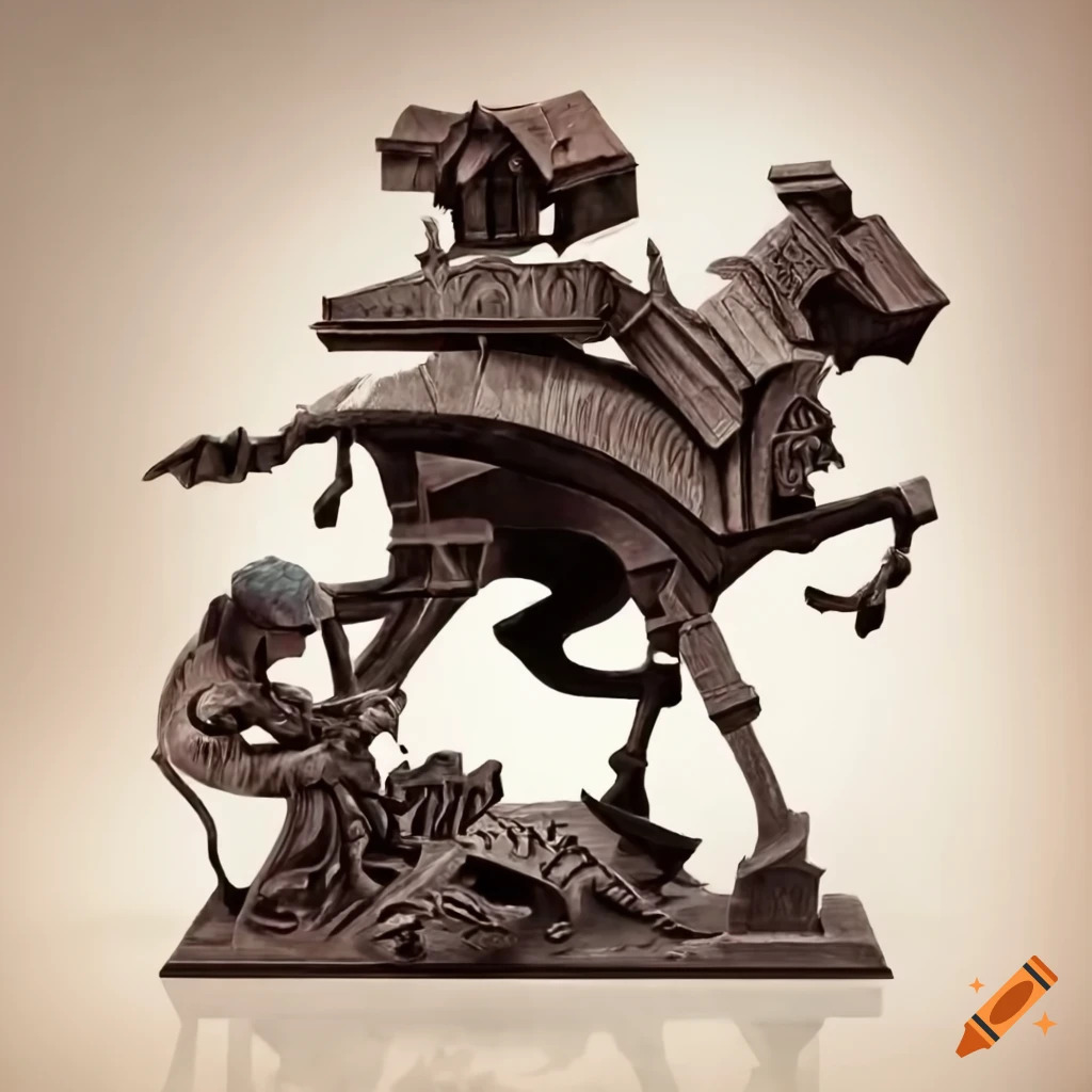 Un cheval de bois en chocolat sur des livres