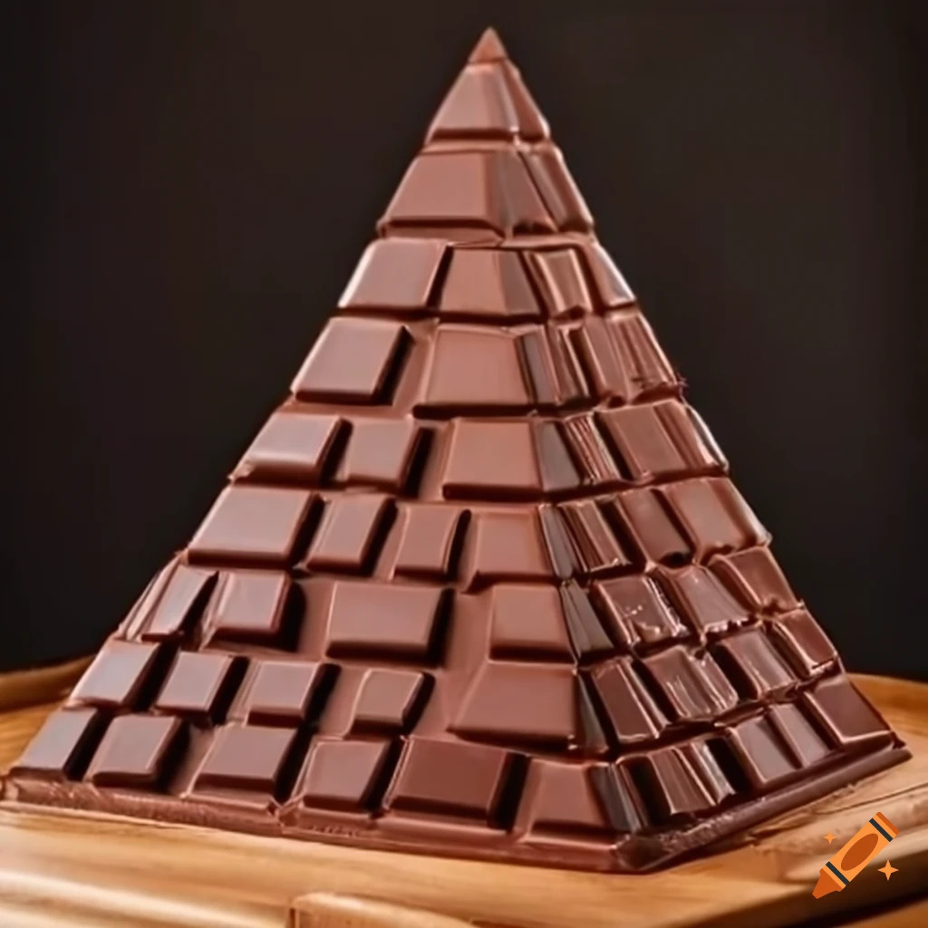 Une pyramide de chocolat au lait